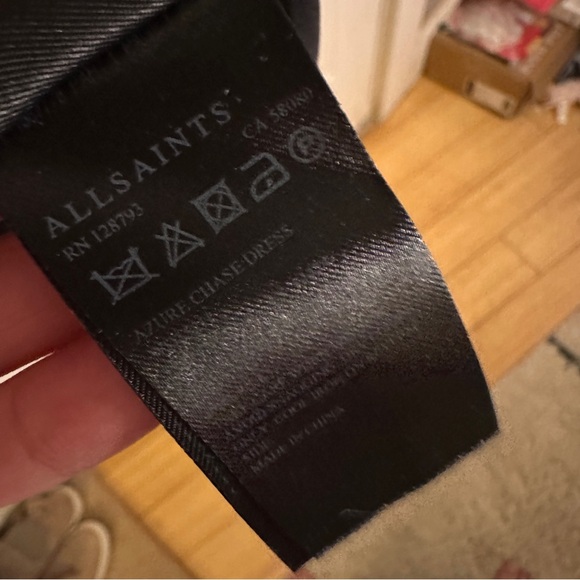 All Saints Black and Floral Silk Dress Sz‎ 0 - Picture 7 of 12